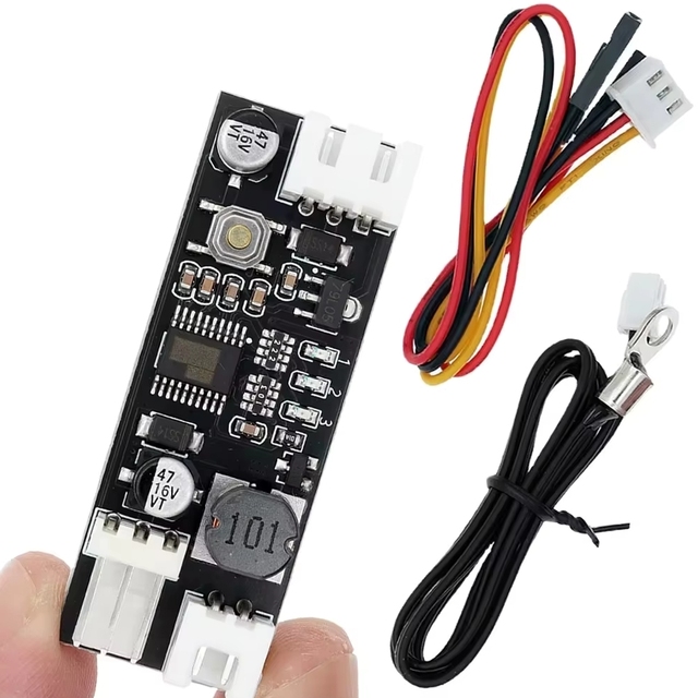 ZYSY )Single 12v 0.8a Pwm 2-3 Wire Fan Temperature Control Speed Controller Chassis Computer Noiseor Pc Cpu Cooler Alarm Stk