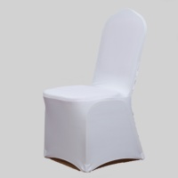 Housses de Chaise en Spandex Extensible Scuba Élastique Blanc à Rosette pour Mariages, Banquets, Événements et Décorations de Fête