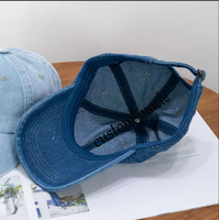 Casquettes de baseball unisexes sur mesure, style business, visière incurvée, nouveau design de logo, lettrage, tissu denim respirant, broderie à la main