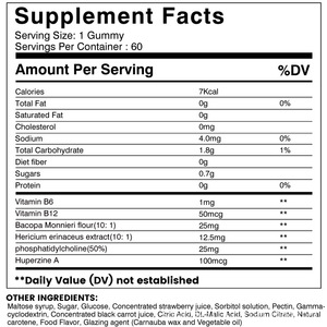 Hot bán dành cho người lớn mắt Gummy chế độ ăn uống bổ sung vitamin tự nhiên hương vị dâu tây não hiệu suất hỗ trợ sức khỏe bổ sung - Product Image 2