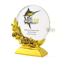 Trophées de récompense en cristal de verre métallique de luxe de haute qualité personnalisés pour les courses de natation, les championnats sportifs, les plaques d'honneur, les souvenirs, les cadeaux