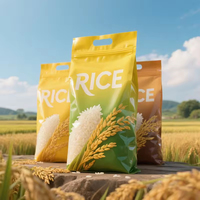 Sac transparent en nylon personnalisé Doypack riz 5 kg 10 kg 4 haricots sous vide scellés sur le côté emballage alimentaire sac gousset latéral sécurisé