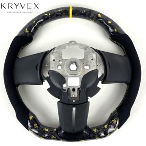 Kryvex pour Ford Mustang GT 2015-2023, volant de direction en <span class=keywords><strong>fibre</strong></span> de carbone véritable, design vibrant, personnalisé Shelby, nouvelle conception - Product Image 6