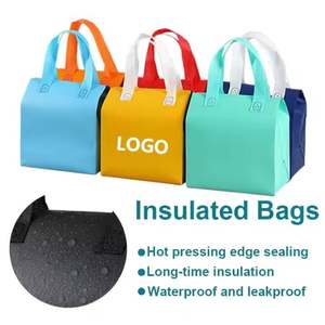 Sac isotherme personnalisé en aluminium jetable non tissé, portable, pour livraison de repas et boissons chaudes ou froides - Product Image 2