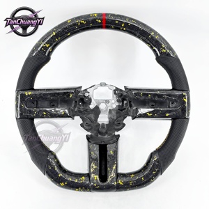Volante de Fibra de Carbono Forjado Amarillo Personalizado para Ford <span class=keywords><strong>Mustang</strong></span> 2005 2006 2007 2008 <span class=keywords><strong>2009</strong></span> - Product Image 1