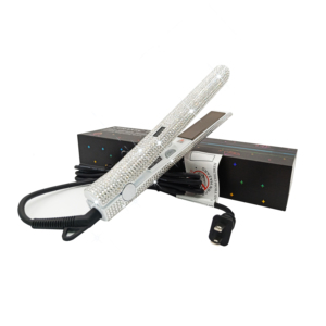 <span class=keywords><strong>Lisseur</strong></span> et bigoudi professionnel en fer plat en titane <span class=keywords><strong>avec</strong></span> écran LCD bling bling en strass pour <span class=keywords><strong>cheveux</strong></span> bouclés droits - Product Image 6