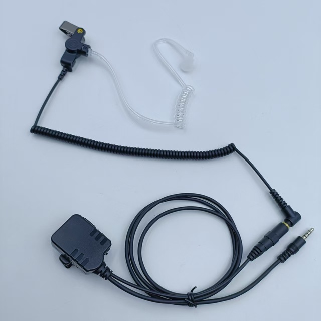 HXKK HX-Z116 3.5mm In-Ear Wired Two Way Radio Earpiece PTT Button POC Headset/POC Earphone Zello App Mobile Phone IPX4 Black