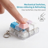 9 Keys Square PC Plastic Digital Printing Keyboard Fidget Keychain Antistress Button Clicker Keycap Pendant for Stress Relief