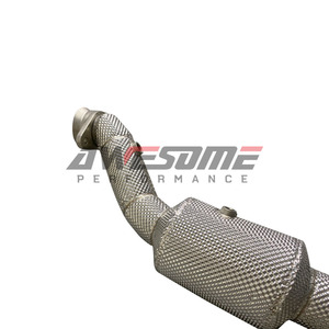 ท่อแคทตาไลติกดาวน์ไปป์สำหรับรถฟอร์ด F150 SVT RAPTOR <span class=keywords><strong>3</strong></span>.5TT ปี 2015-2019 เทอร์โบคู่ พร้อมแผ่นกันความร้อน สแตนเลส 304 หนา 1.5 มม. - Product Image 3