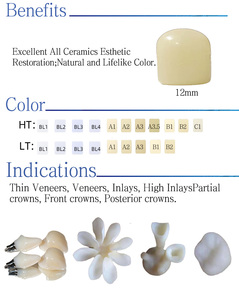 LEONGY Lingot de pressée en verre-céramique au disilicate de lithium <span class=keywords><strong>dentaire</strong></span>, haute translucidité, esthétique naturelle, pour placages, couronnes et incrustations - Product Image 2