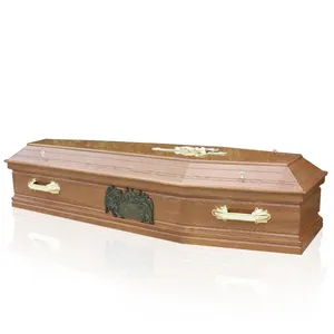 JS-E095 Professional Funeral Coffin Manufacturer Wooden Coffin