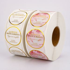 Etiqueta Adhesiva Redonda con Logotipo Impreso en Lámina Dorada FX Roll, para Sellado de Productos, Embalaje, Cajas de Regalo y Bolsas - Product Image 2