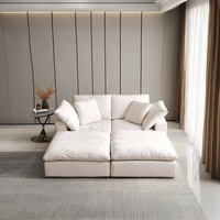 Ensemble de canapé d'angle modulaire de style Wabi-Sabi avec lit pivotant et housse en tissu pour usage hôtelier