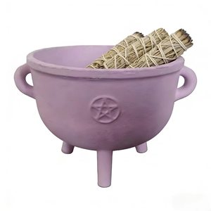 Caldero de Hierro Fundido con Pentáculo de Colores para Decoración de Halloween - Product Image 1