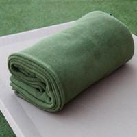 Couverture de secours en polaire vert militaire couleur unie anti-boulochage couverture polaire d'urgence couverture extérieure