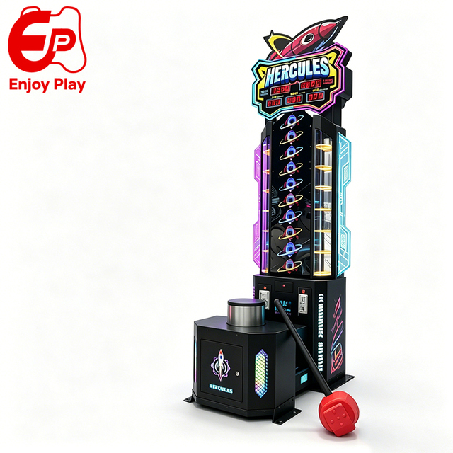 Coin Operated Boxing Punch Redemption Game Machine Hammer King Power Tester Bill Acceptor Metal English/Spanish Wireless