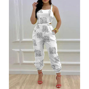 Nouvelle <span class=keywords><strong>combinaison</strong></span> d'été de haute qualité pour femme, à bretelles, dos nu, imprimé nœud, taille haute - Product Image 4