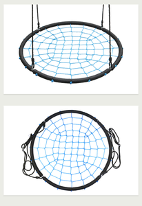<span class=keywords><strong>Hamaca</strong></span> Redonda de Cuerda de 100 cm <span class=keywords><strong>para</strong></span> Niños, Silla <span class=keywords><strong>Colgante</strong></span> <span class=keywords><strong>para</strong></span> Jardín, Patio y Hogar - Product Image 6
