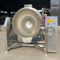 Marmite à gaz compacte de 100 L avec enveloppe chauffante, inclinable, pour cuisine centralisée, restaurant, préparation de soupes, currys et sauces, en acier inoxydable 304 de qualité alimentaire