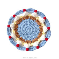 Sous-verre en fil crocheté fait main motif cerise mignon, dessous de tasse, décoration de table basse, support résistant à la chaleur, dessous de gâteau