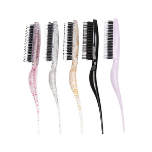 Peigne à cheveux en fourrure avec queue pointue pour le coiffage en salon, matériau ABS, options multicolores - Product Image 1