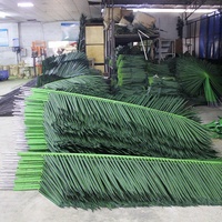 Vente en gros, tige de feuille de palmier artificielle en plastique et soie, résistante aux UV, résistante au vent, feuille de palmier de noix de coco