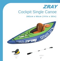 Kayak gonflable en PVC double pour adultes, bateau en caoutchouc, canoë de pêche en eaux vives, compétition, activités de dérive en plein air, aviron, 2 personnes, 1