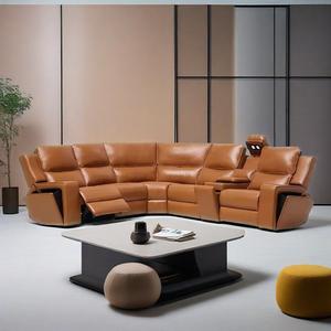 Usine de luxe 5 places en forme de L canapé d'angle sectionnel électrique intelligent inclinable ensemble de canapé fournisseur de la Chine avec chargeur sans fil - Product Image 6
