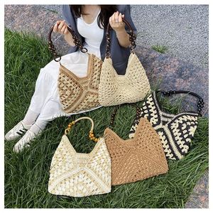 Sacs de plage pour voyages en plein air, sacs fourre-tout en corde de coton faits à la main, sac à main pour femme - Product Image 1