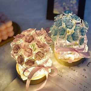 Premium handmade DIY rose ice cube night <b>light</b> material package 520 Valentine's Day gift for girlfriend's birthday - Product Image 2