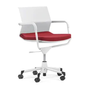 GS-G1760 Moderne Draaibare Bureaustoel Voor Meervoudig Gebruik Met Pp-Rugleuning En Stoffen Stoelen Voor Conferentiemedewerker Of Bezoeker