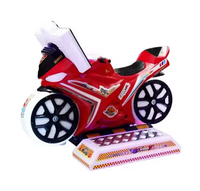 Machine de jeu d'arcade de course de motos pour enfants, à monnayeur, avec cadre métallique et lumières clignotantes, pour les 6 ans et plus