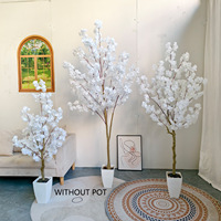 Doppelblüten-Kirschblütenbaum, großer künstlicher Dekobaum für Innenräume, Wunschbaum, Schaufensterdekoration, Hintergrund