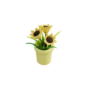 Miniatur modell Ob11/bjd Puppenhaus zubehör mit Simulation Blumen dekoration Kreative Sonnenblume Kleine Topfpflanze