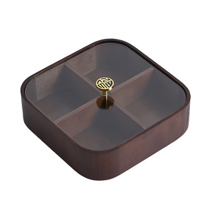 Caja de madera Gechuang para frutas, de doble capa, rectangular, de 1-3L, bandeja de almacenamiento de aperitivos para servir en la sala de estar o en fiestas. - Product Image 5