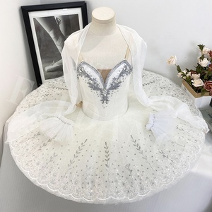 T1085 Service personnalisé, jupe de danse de scène pour adultes et enfants, motifs blancs purs, tutu professionnel de ballet - Product Image 2