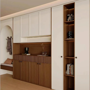 <span class=keywords><strong>Buffet</strong></span> <span class=keywords><strong>industriel</strong></span> autoportant moderne avec pieds en métal, montage facile, en bois de chêne massif, pour salon, durable et avec rangement - Product Image 3