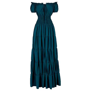 Vestido <span class=keywords><strong>Medieval</strong></span> Vintage para Mujer, Estilo Renacentista, Pirata, <span class=keywords><strong>Campesina</strong></span>, Bohemio, con Cintura Fruncida - Product Image 6