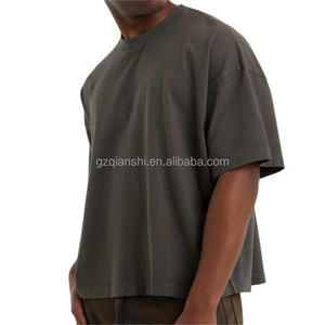 เสื้อยืดคอกลมผ้าฝ้าย 320 แกรม แบบเรียบง่าย สไตล์สตรีทแวร์ เสื้อยืดเปล่าสำหรับดีไซน์เนอร์ เสื้อยืดผู้ชายทรงโอเวอร์ไซส์ หนานุ่ม ทรงบ็อกซี่ ตัดสั้น - Product Image 2