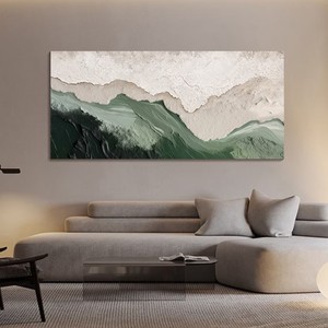 <span class=keywords><strong>Peinture</strong></span> murale texturée 3D grande taille, motif vague océanique, vert sauge <span class=keywords><strong>beige</strong></span>, style Wabi-Sabi, pour salon et décoration intérieure. - Product Image 2