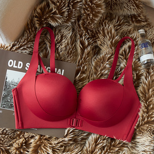 Sous-vêtements à boutons avant pour femmes petite poitrine <span class=keywords><strong>Push</strong></span> up sans fil accessoire sein Anti-affaissement nouvelle culotte costume Sexy soutien-gorge imprimé léopard - Product Image 6