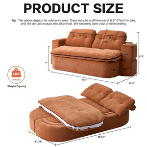 Sofá <span class=keywords><strong>Canguro</strong></span> Plegable de Dos Plazas en Forma de U, Relleno de Esponja y Forrado en Franela (Sin Estructura) para Sala de Estar - Product Image 2