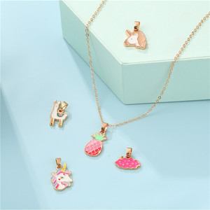 Gioielli in lega per bambini collana di carte per bambina carina farfalla 4 ciondoli fai da te Set di gioielli - Product Image 1