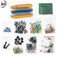 Kit de composants électroniques pour le bricolage Assortiment de résistances Condensateurs triodes LED Potentiomètre PCB Résistance variable