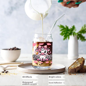 Pegatina de Transferencia UV DTF con Tema de Vaca Cervecera <span class=keywords><strong>para</strong></span> Vasos Libbey de 16 oz, Envolturas <span class=keywords><strong>para</strong></span> Vasos, Latas, Manualidades, Impermeable, Fácil de Usar, Calcomanías Personalizadas - Product Image 2