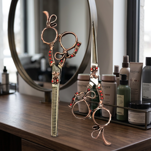 ชุดกรรไกรตัดผม Obexa King Dragon Tinning Scissor Shear Set สแตนเลสสตีล สำหรับตัดแต่งทรงผม ใบมีดคมตรง เหมาะสำหรับช่างตัดผม - Product Image 3