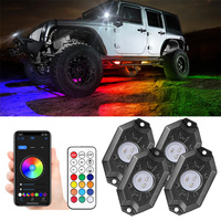Lumières LED RGB sous voiture, 4, 6, 8 ou 12 pods, contrôle par télécommande RF et application téléphonique, IP68