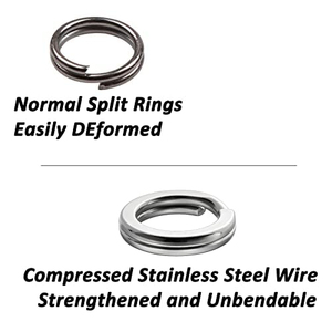 Connecteurs de pêche en acier inoxydable pour eau salée de 3 mm à 18 mm, anneaux doubles fendus plats - Product Image 2
