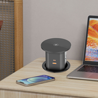 PD20W USB-C Wireless Counter Top Steckdose UK Standard Schwarz Einziehbare Pop-up-Buchse