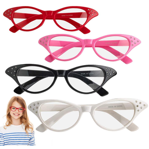 1950 женский костюм 50-х годов 60-х розовые красные белые солнцезащитные очки ретро очки кошачий глаз со стразами для вечеринки смазочные очки - Product Image 1